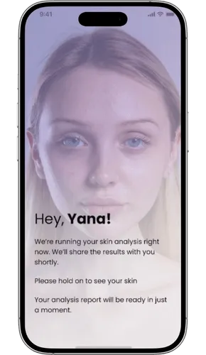 شاشة تحليل البشرة في تطبيق Longos Sense
